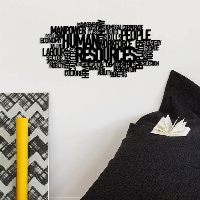 Wallity Human Resources Escultura de Pared de Metal Negra